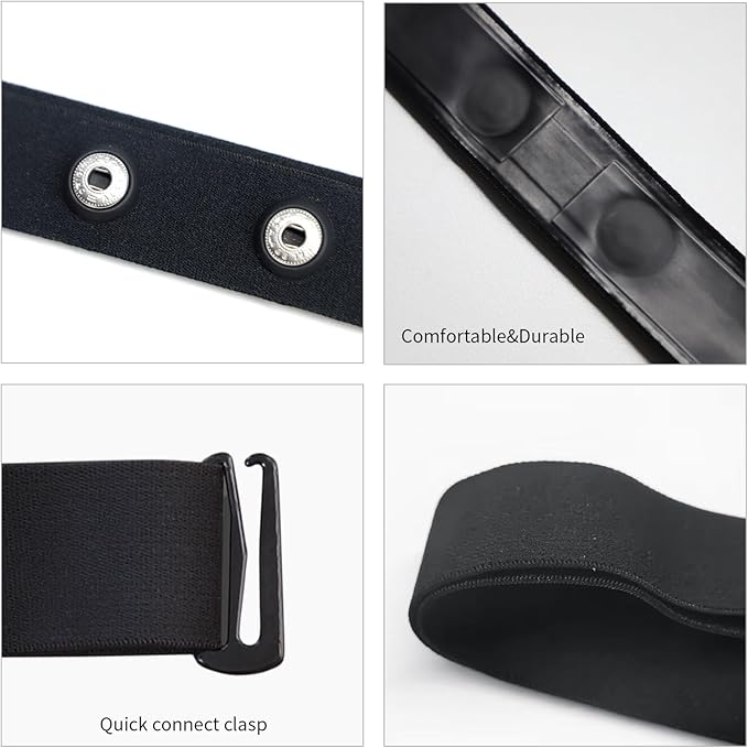 Heart Rate Monitor Chest Strap Replacement Band HR Sensor Adjustable Soft Belt Compatible with Polar Garmin Wahoo