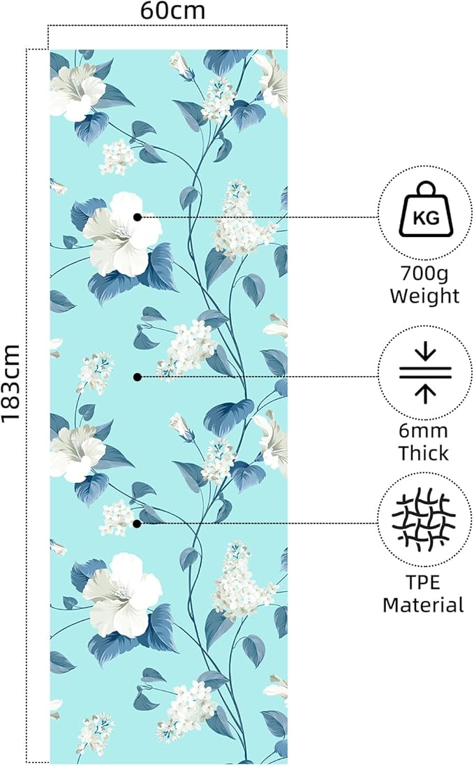 FOLAI Extra Thick Yoga Mat 6mm - Non-Slip Exercise Mat for HIIT, Pilates & Home Workouts & Workout with Free Carry Strap