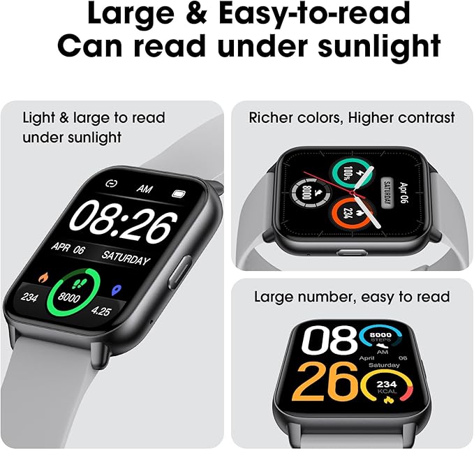 EURANS Smart Watch No App/Phone Required, Long Battery Life Fitness Tracker Watch,HD Screen, Waterproof Activity Tracker with Step Counter for Walking, Pedometer, Calories Tracker for Men Women