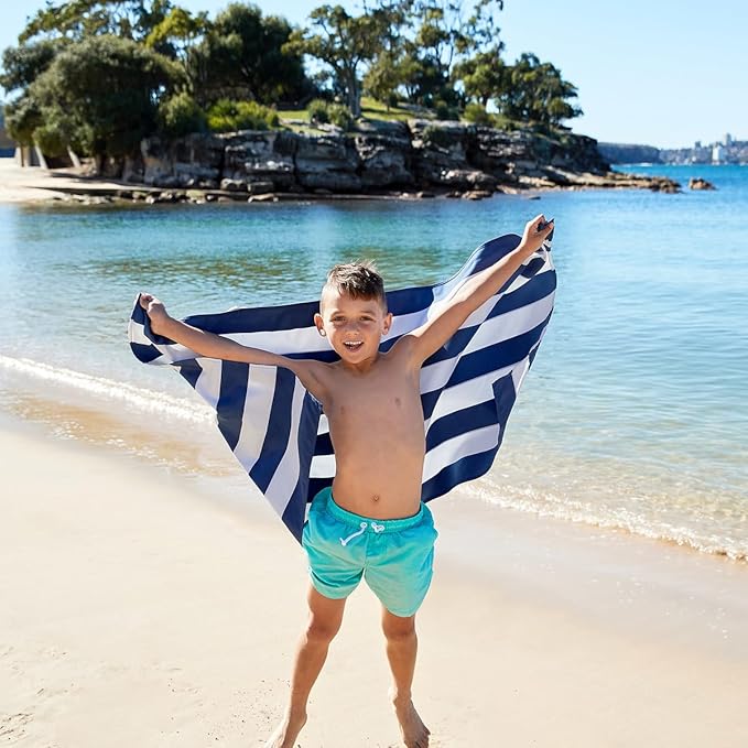 Dock & Bay Beach Towel - Quick Dry, Sand Free - Compact, Lightweight - 100% Recycled - Includes Bag - Cabana - Whitsunday Blue, Extra Large (200x90cm, 78x35)
