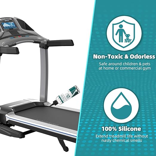 Treadmill Belt Lubricant, 100% Silicone Treadmill Lube High-Temperature Resistant Stable Lubricant, with Application Tubes and Precision Screw Caps 500cs, 4.2 Ounce