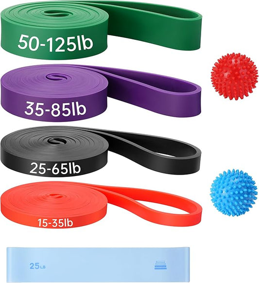 Resistance Bands for Working Out, 6 Packs Exercise Bands, Workout Bands, Pull Up Assistance Bands for Body Stretching Training Physical Therapy Muscle Training for Men & Women