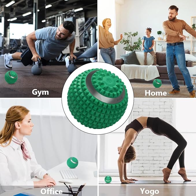 Massage Ball Vibrating Ball Massage Relieving Muscle Tension Pain & Pressure, 4-Speed High-Intensity Roller Electric Rechargeable Washable