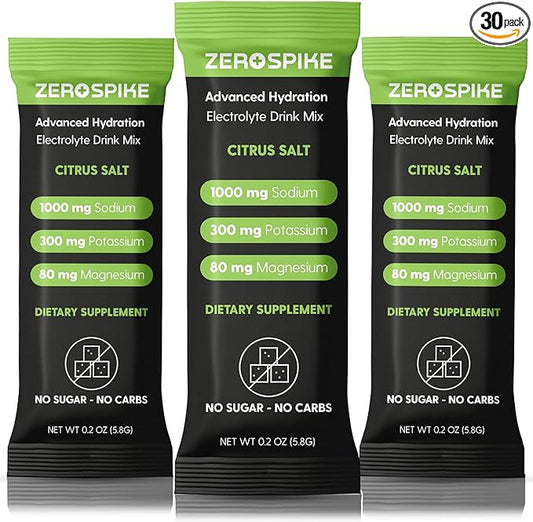No Sugar Electrolytes Powder Packets | Keto & Fasting Salts Drink Mix | Supplements: The Key Hydration Nutrients Missing from Purified Water | Clean, Citrus, Calorie Free | 30 Sticks