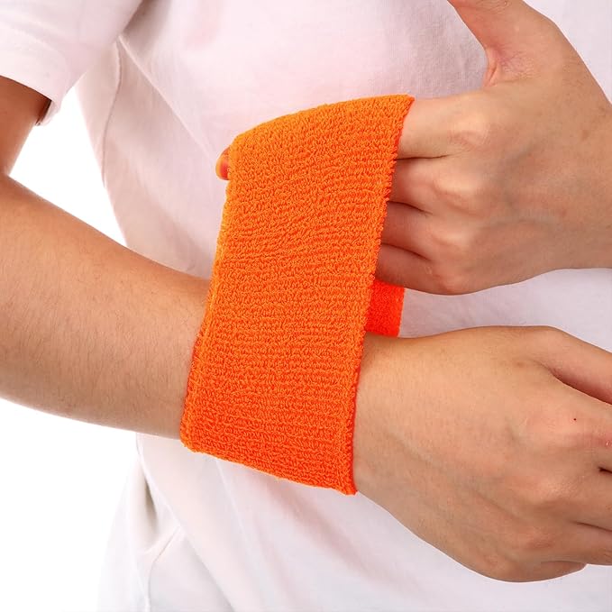 12 Pack Sweatbands Sports Wristband Cotton Sweat Band for Men and Women, Good for Tennis, Basketball, Running, Gym, Working Out