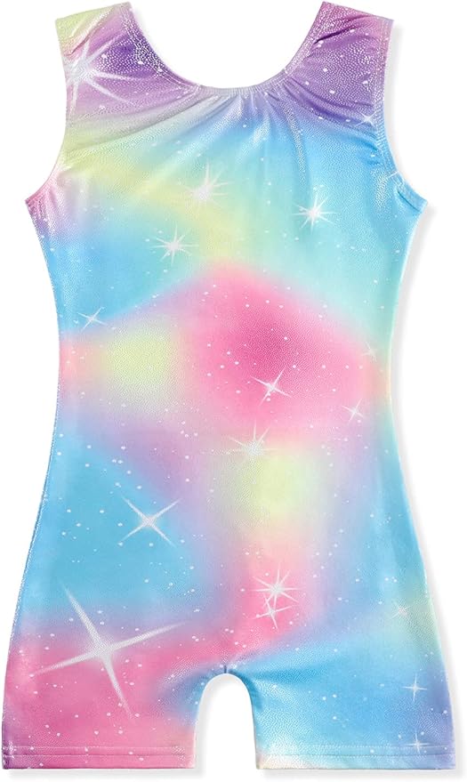 EQSJIU Leotards for Girls Gymnastics Sleeveless Sparkly Toddler Tumbling Outfits Dance Clothes Biketards for Kids 1-10 Years