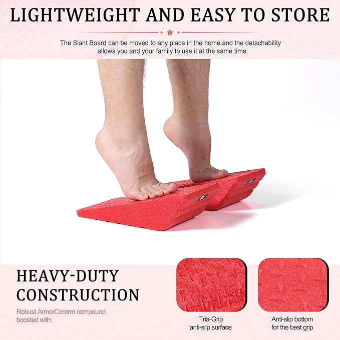 Squat Wedge Block 2PCS Non Slip Professional Ramp - 550 LBS Weight Capacity - Slant Board for Calf Stretching - Calf Stretcher Slant Board - Yoga Blocks