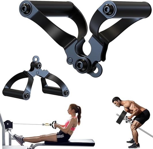 V Bar Landmine Attachment - T Bar Row Handle for Olympic Barbell, Multi-Grip V-Handle with Non-Slip Rubber Grip for Landmine Exercises, Seated Rows, Face Pulls, Strength Training (Fits 1" & 2" Bars)