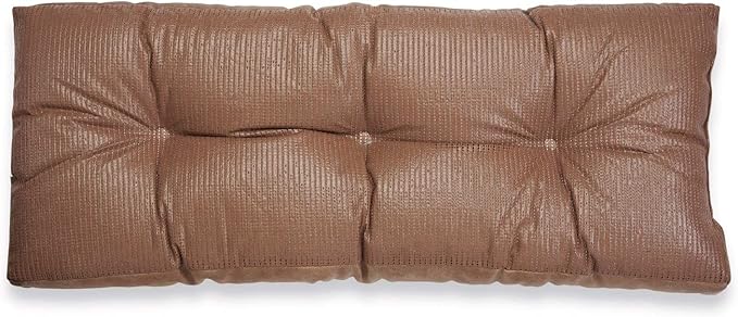 Klear Vu The Gripper Omega Non-Slip Tufted Bench Cushion for Indoor Furniture, Entryway Storage, Bay Window, Corner Nook or Piano Seat, 27 Inches, Brown