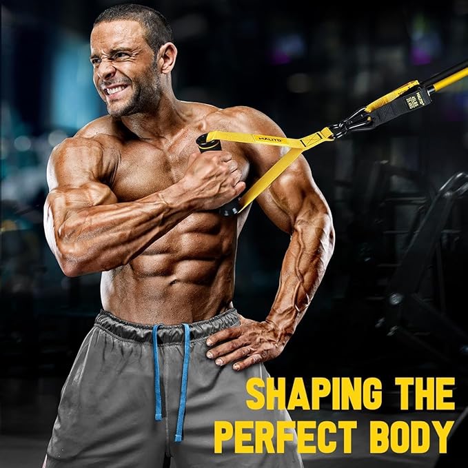 WALITO Resistance Bands Set - Exercise Bands with Handles, Door Anchor, Legs Ankle Straps, for Heavy Resistance Training, Physical Therapy, Muscle Training, Yoga, Home Workouts, Gym