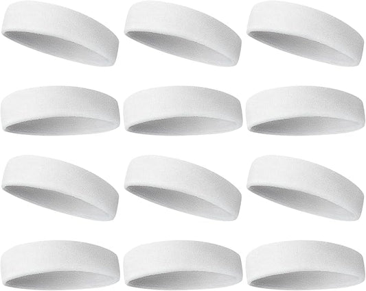 Sweatbands Sports Headband for Men & Women - Terry Cloth Moisture-Wicking Sports Towel Headband for Tennis, Basketball, Running, Gym, and Fitness Working Out
