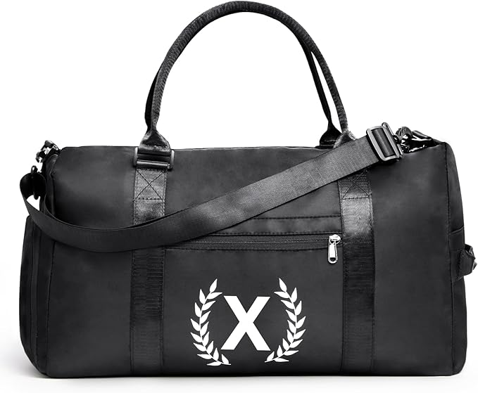 Gifts for men - Gym Bag for Men - Fitness Workout Sports Travel Duffle Bag with Wet Pocket & Shoes Compartment Father's day, Birthday or Anniversary for Men (Jet Black, X)