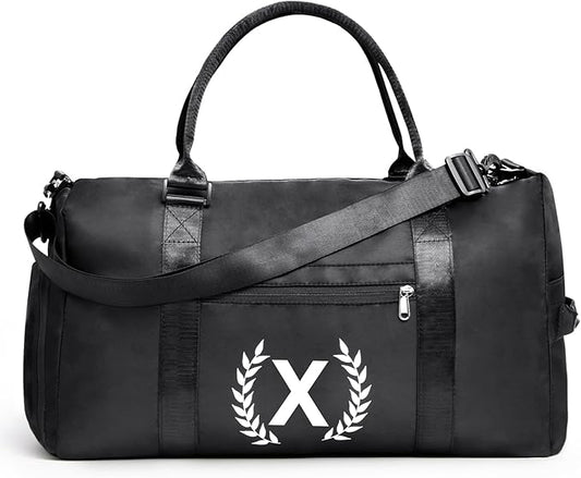 Gifts for men - Gym Bag for Men - Fitness Workout Sports Travel Duffle Bag with Wet Pocket & Shoes Compartment Father's day, Birthday or Anniversary for Men (Jet Black, X)