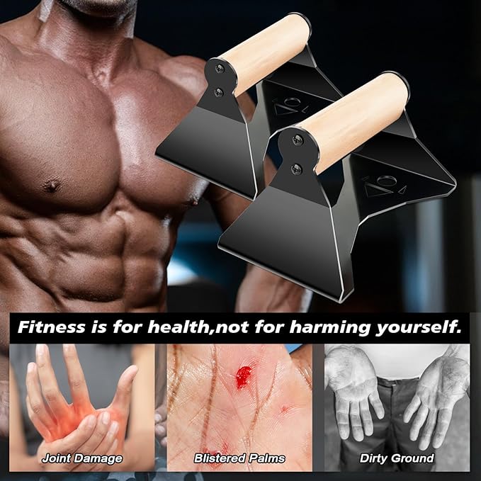 Parallettes Bars - Wooden Calisthenics Equipment for Handstand Training, Push Up Bars & Calisthenics Bar - Handstand Blocks and Pushup Handles for Men