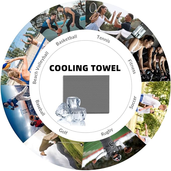 Custom 1-200 Pack Cooling Towel 40"x12", Design Your Team Logo Photo Ice Towel Personalized Soft Breathable Sport Towel Customized Workout Sweat Towel for Yoga Gym Activities (Dark Grey)