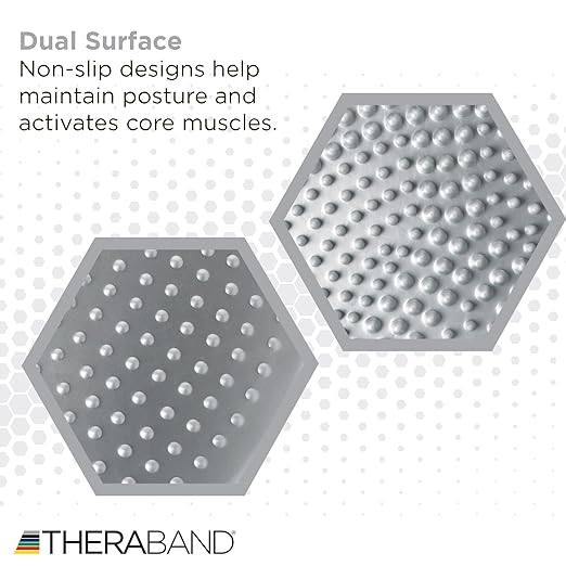 THERABAND Stability Disc, 13-Inch Silver, Latex-Free, Pre-Inflated Balance Cushion for Core Strength, Wobble Seat for Posture & Active Sitting, Wobble Disc for Office Chair or Rehab