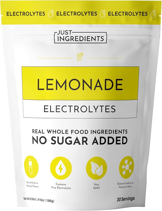 Lemonade Electrolytes – 30‑Serving Hydration Drink Mix with Coconut Water, Sea Salt, and Trace Minerals – Supports Hydration, Recovery, and Electrolyte Balance*