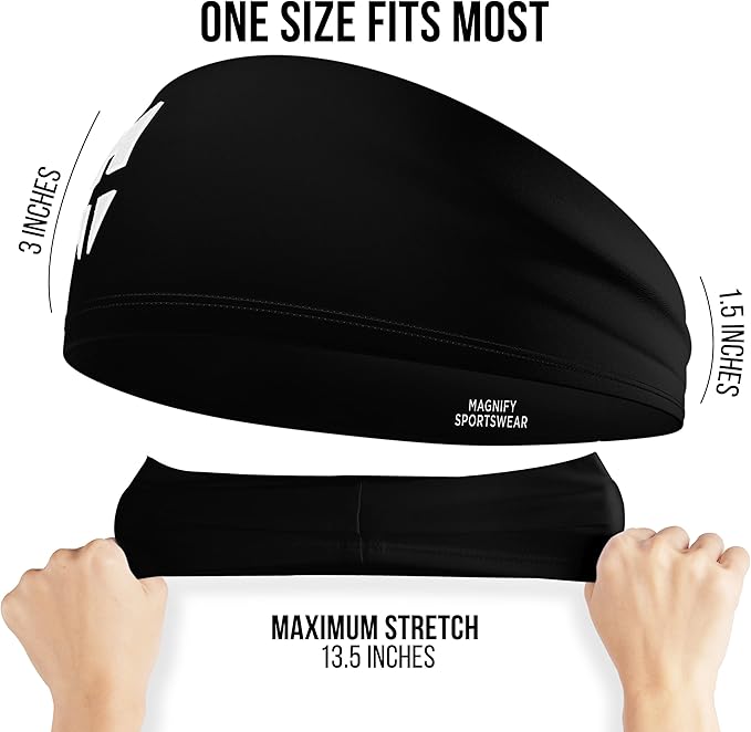 Men's Headband for Athletes of Faith - Moisture Wicking Athletic Sweat Band for Running, Gym, Workout, Football, Baseball, Basketball, Soccer - Magnify Sportswear
