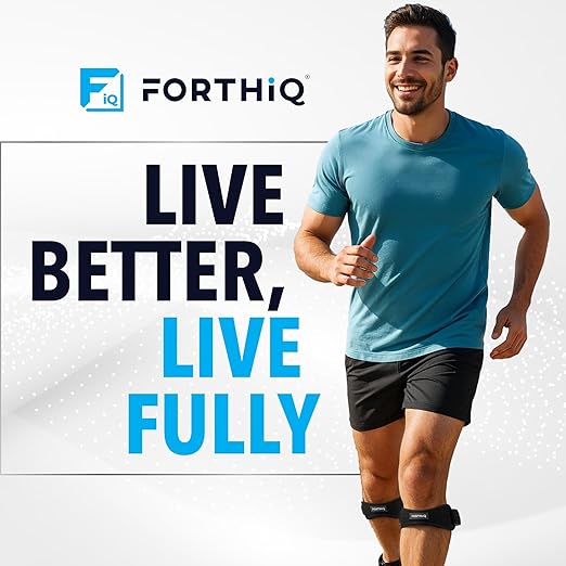 FORTHIQ Knee Brace - Patella Band 2-Pack for Knee, Support, Breathable, Adjustable, and Lightweight, Sport-Compatible, Black