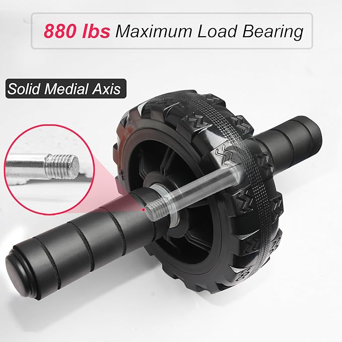 Ab Roller Wheel, Ab Workout Equipment for Difficult Abdominal & Core Strength Training, 880 lbs Weight Capacity No Noise Ab Wheel Exercise Equipment for Home Gym Core Workout, Ab Wheel Roll