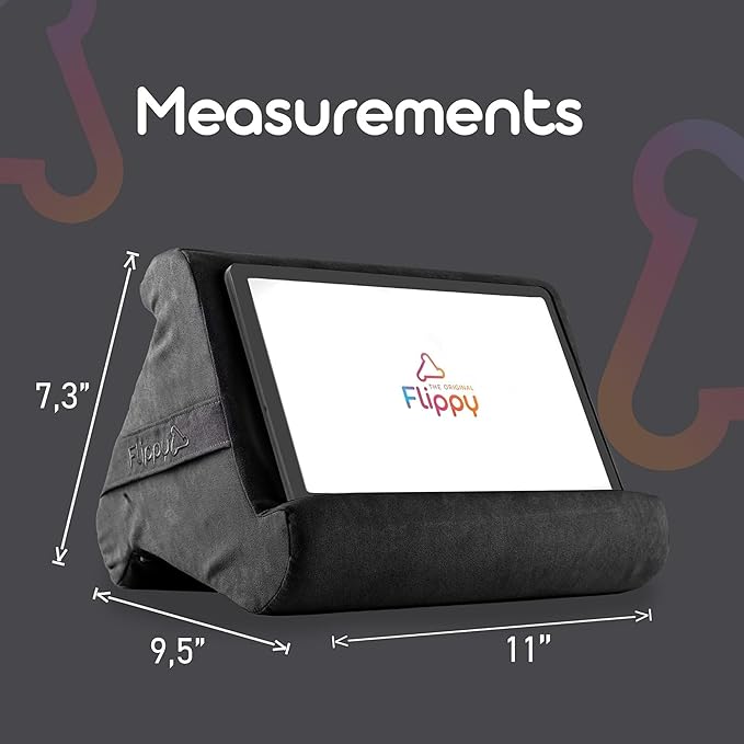Flippy Tablet Pillow Stand - Cushion Tablet Stand & Holder, Bed Support for Lap and Desk, Compatible with Phone & Book Reading: Kindle, iPad Pro, iPhone & Samsung - Smokey