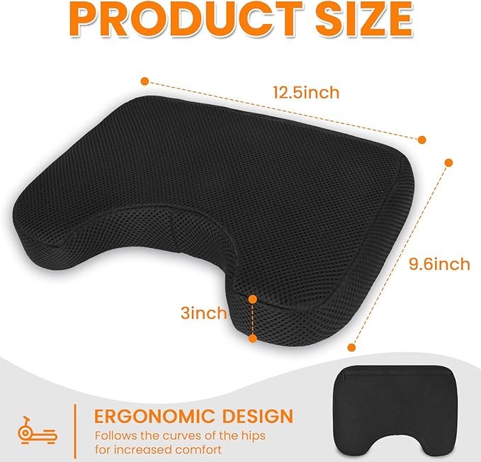 Rowing Machine Seat Cushion, Rowing Machine Seat Cushion Compatible with Concept 2 Rower, Hydrow, Peloton and More Rowing Machines, Concept 2 Rower Accessories(Black)