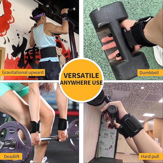 GPANDAG Weight Lifting Hooks for Men and Women(Pair), 330 LB Heavy Duty Gym Lifting Wrist Strap Hook for Deadlifts, Pull-Ups, Strength Training, 0.4inch Grip Weightlifting Hooks for Teen