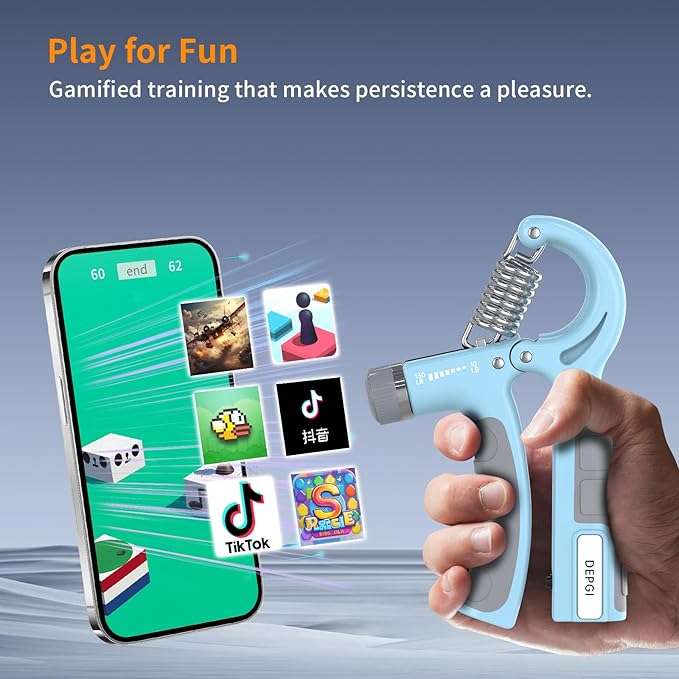 DEPGI Smart Grip Strength Trainer with App, Digital Hand Gripper with 10-130LB Resistance for Muscle Building & Injury Recovery（2 Pack)