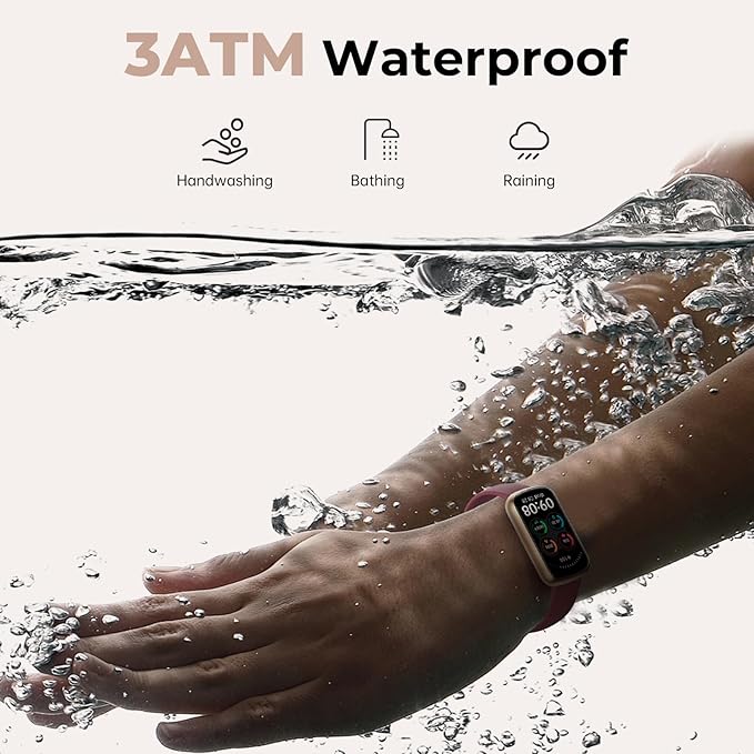 Fitness Tracker with 24/7 Heart Rate, Blood Oxygen, Sleep Monitor, 3ATM Waterproof Fitness Watch/Smart Watch/Activity Tracker, Pedometer/Step Counter, Calorie Tracker for Women, Wine Red