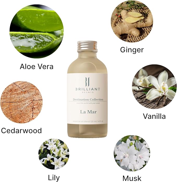 Diffuser Oil Refill, Inspired by The Westin Hote, Hotel Series Aroma Scents, Essential Oils Set for Home, Fragrance Oil for Candle Making, Home, 50 ML, La Mar