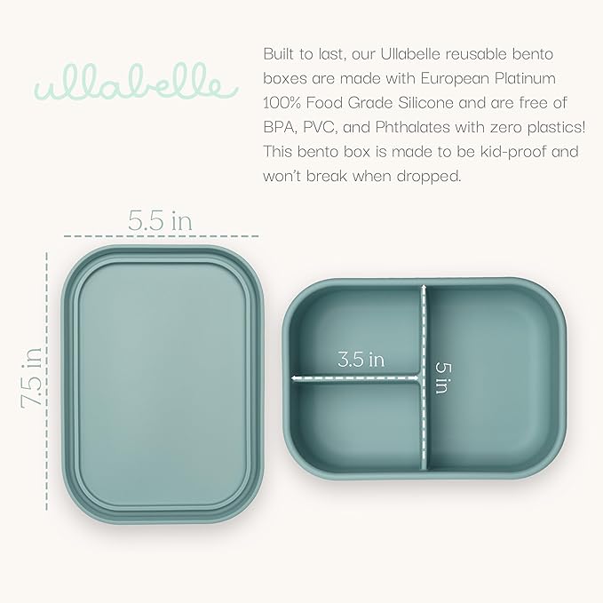 Leak Proof Bento Box Food-Grade Silicone Bento, BPA, Phthalate, Lead, & PVC Free - Bento Lunch Box for Daycare, Kids, & Adults - Leak Resistant Sets With Lids Snack Box Container (Peach)