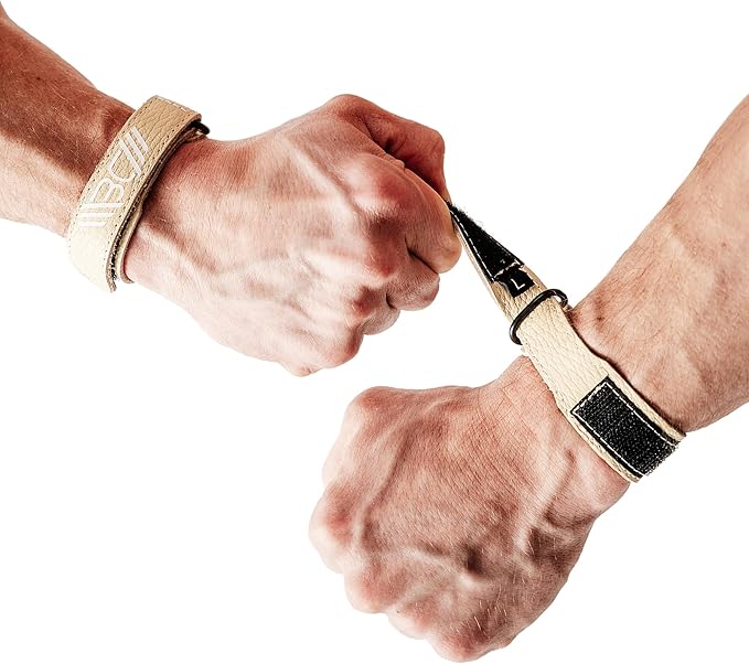 WARM BODY COLD MIND Leather Wrist Wraps for Weightlifting, Powerlifting, Gym – Heavy Duty Wrist Straps for Strength Training, for Men & Women