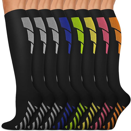 Iseasoo Copper Compression Socks (15-20 mmHg) for Men & Women - Running, Hiking, Cycling, Travel - Improves Circulation