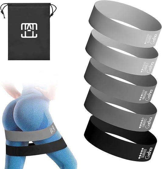 GOCHA | Resistance Bands Set (5 Pack) - Premium Natural Latex Loop Bands for Strength Training, Home Workouts, Physical Therapy, Yoga - Exercise Bands with Carry Bag (X-Light to X-Heavy)