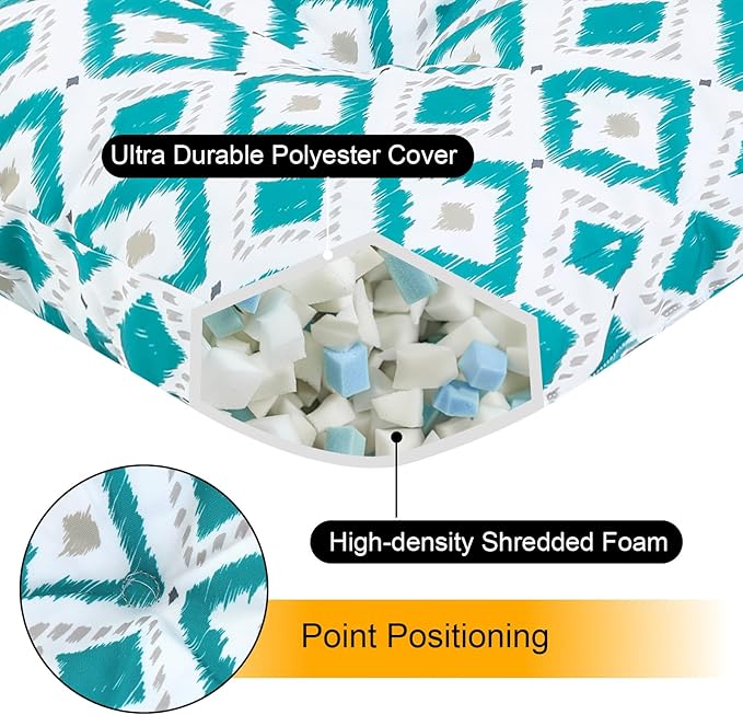 Outdoor Bench Cushion Waterproof, Tufted Bench Seat Cushion 42 x 15 Inch, Patio Wicker Indoor Seat Pads for Outside Garden Patio Balcony