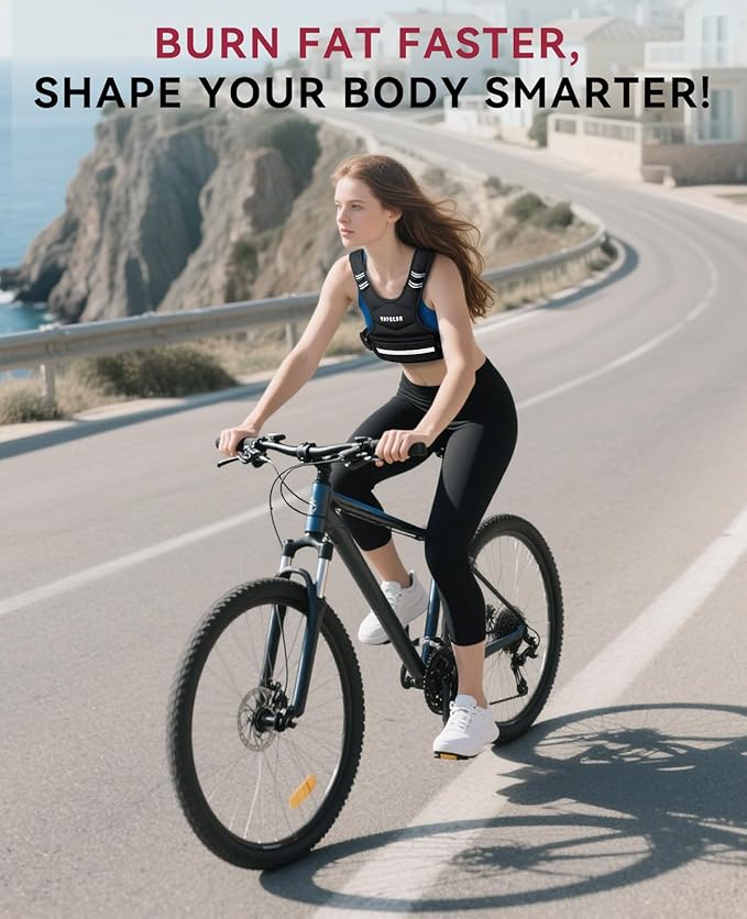 HAPBEAR Adjustable Weighted Vest for Men and Women, 4-10 lbs with 6 Ironsand Weights and Large Pocket Includes kettlebell pouch for Workout, Strength Training, Running, Walking, Weight Loss