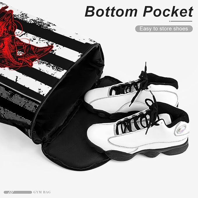 Fish Flag Drawstring Backpack Gym Bag With Shoe Compartment String Bag Sport Beach Swimming Sackpack For Women Men