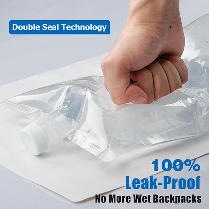 64oz Collapsible Water Bottles, 6-Pack Reusable Travel Foldable Water Bottles for Hiking Camping Running Bike, BPA-Free Water Bottle