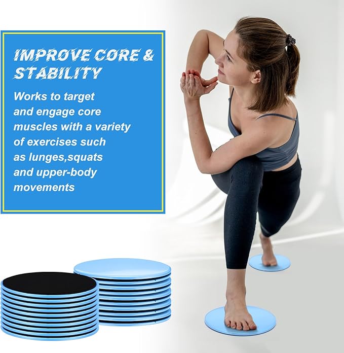 Jenaai 24 Pcs (12 Pairs) Core Sliders Exercise Glider Discs Bulk for Group Training Classes Fitness Slider for Working Out Dual Sided Core Gliding Discs AB Pads for Carpet Hardwood Floor