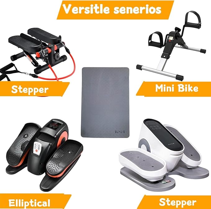 Under Desk Elliptical Equipment Mat, Electric Leg Foot Exerciser Machine Mat while Sitting for Seniors, Anti-slip and Lightweight Ellipse Rubber Matt to Protect Concrete