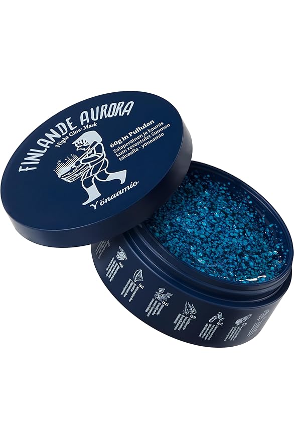 Finlande Aurora Night Glow Mask - 3-Step Overnight Gel Mask w/ 20,000 Aurora Capsules, Ceramide & 8 Hyaluronic Acids - Hydrating Sleep Mask for Smooth & Balanced Skin Korean Skin Care (2.1 oz)