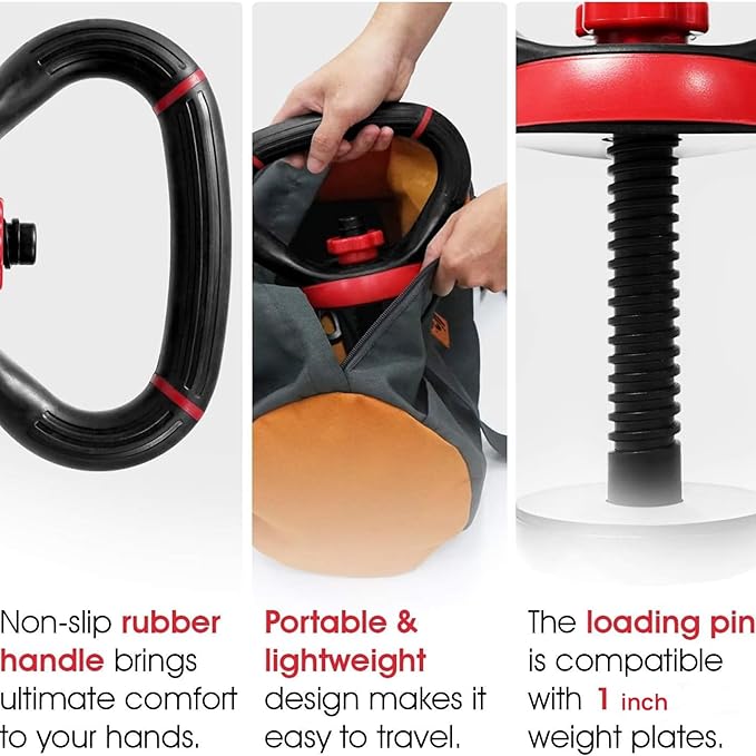 Yes4All Adjustable Kettlebell Handle for Weight Plates, Dumbbell Converter for Strength Training Kettlebells, Home Gym