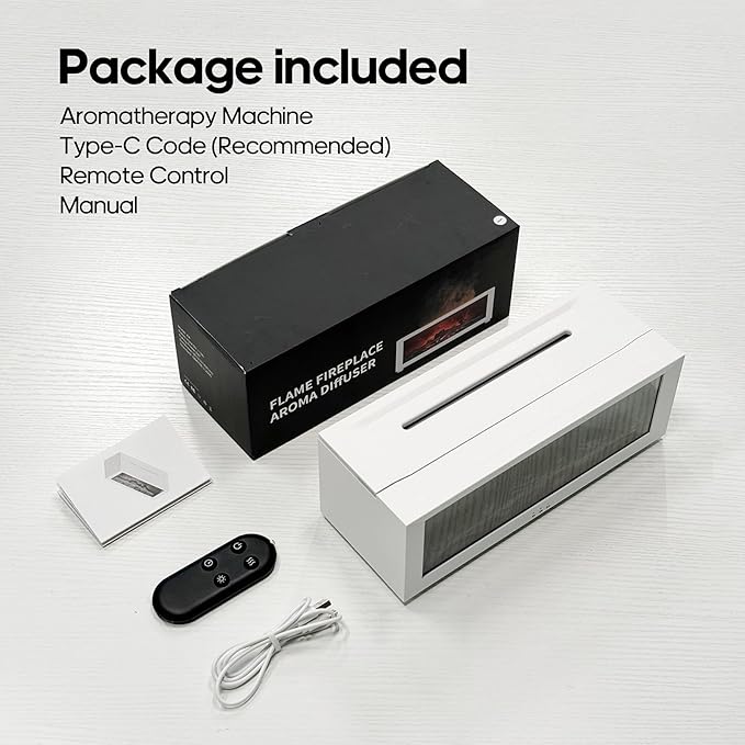 Essential Oil Air Diffuser with Remote Control,Flame Colorful Water Vapor Fireplace Fire Humidifier for Aromatherapy Aroma Machine for Room Bedroom,[Timer and Auto Off Protection]