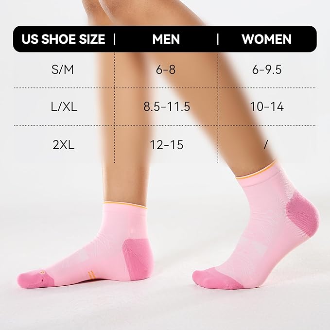 CS CELERSPORT 2/5 Pairs Ankle Compression Socks for Men and Women Running Athletic Socks