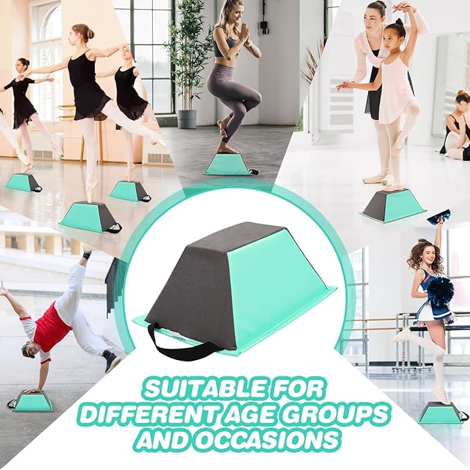 Cheer Stunt Training Stand, PU Non-Slip Stunt Trainer Flyer Stand Cheer for Promotion and Development of Flexibility, Coordination (Green)