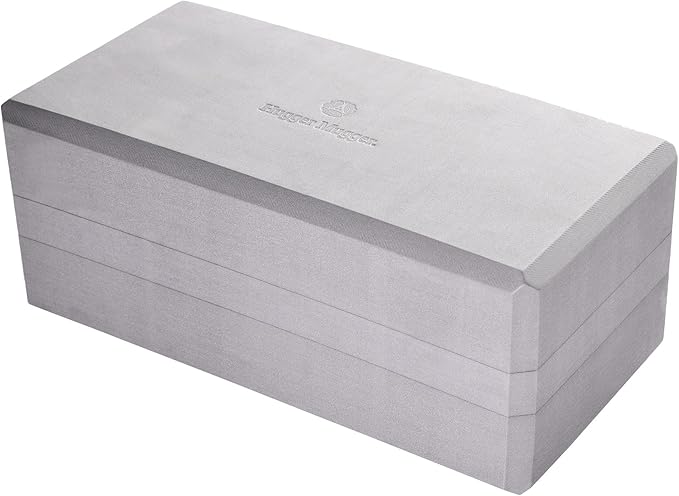 Hugger Mugger 5 in. Big Foam Yoga Block - Extra Large Size, Dense Foam, Reliable Support, Beveled Edges for Comfort, Great if You're Taller or Less Flexible