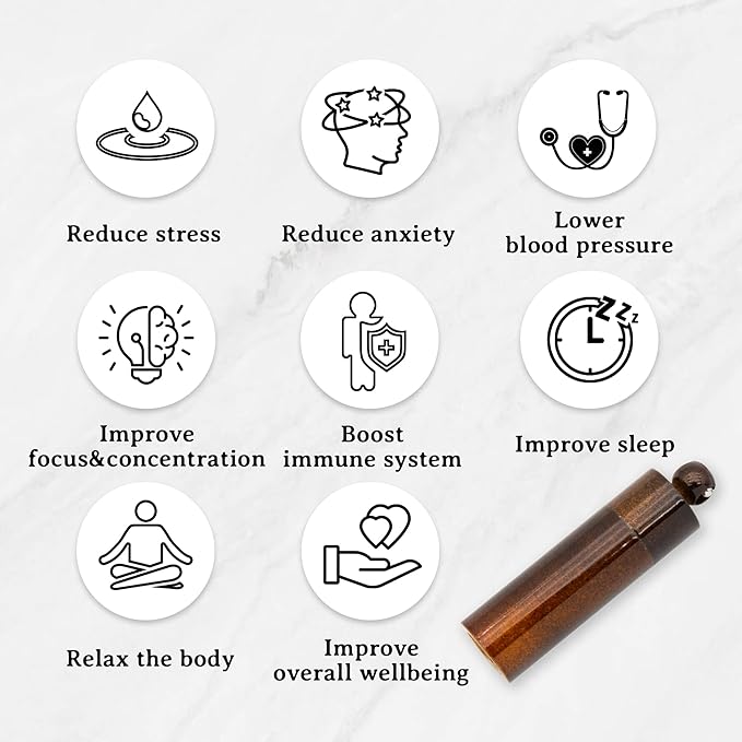 528 Hz Meditation Necklace Breathing Frequency Sound Healing Device by Adjusting The Breathing for Anxiety & Stress Relief Mindfulness (Brown)