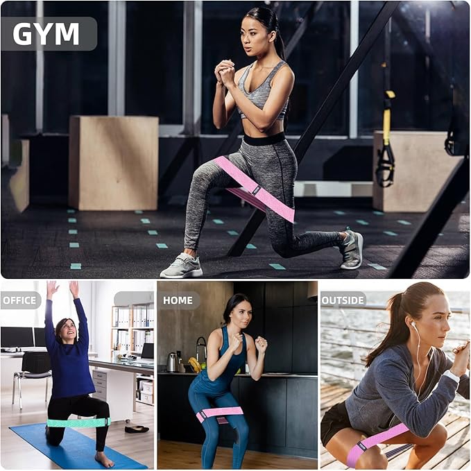 Fabric Resistance Bands for Working Out, 5 Levels Booty Bands for Women Men, Cloth Workout Bands Resistance Loop Exercise Bands for Legs Butt at Home Fitness, Yoga, Pilates
