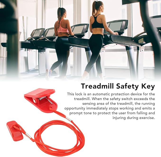 Treadmill Replacement Safety Key, 2PCS Universal Treadmill Magnet Safety Key,Running Machine Protection Key Rectangle Red