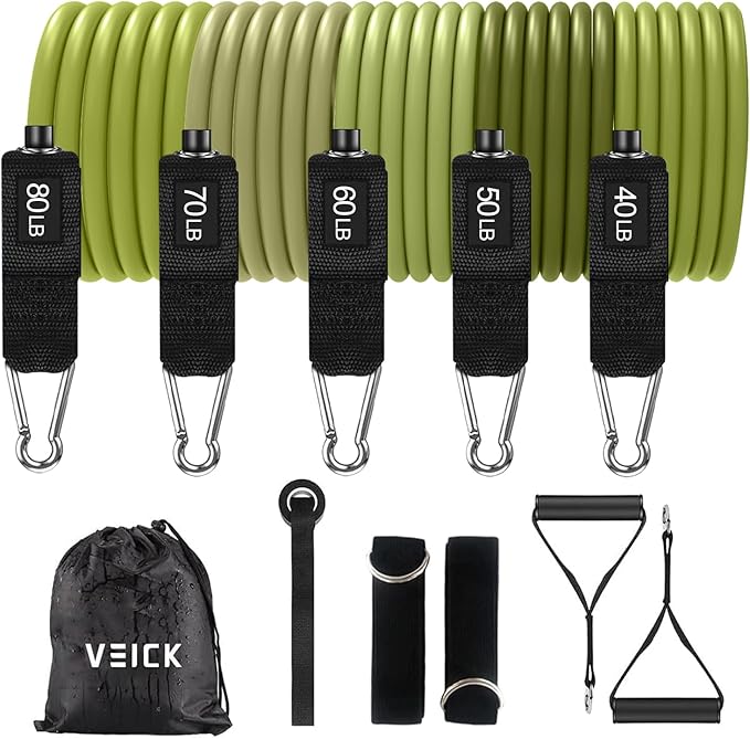 VEICK Resistance Bands, Exercise Bands, Workout Bands, Resistance Bands for Working Out with Handles for Men and Women, Exercising Bands for Fitness Weights Work Out at Home